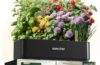 SUNCOZE Hydroponics Growing System, Compact 12 Pods Indoor Garden, Black
