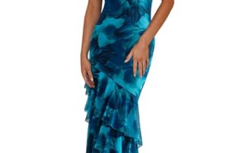 PRETTYGARDEN Women’s Boho Floral Tiered Maxi Dress, Print Blue Green,S