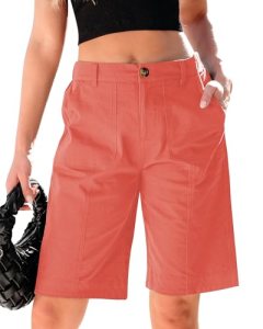luvamia Summer Clothes for Women Comfy Shorts for Women Spiced Coral