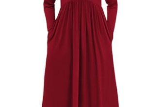 Haloumoning Girls Maxi Dress Long Sleeve Casual Holiday Dress 5-14 Years