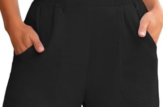 ANRABESS Shorts for Women Summer Casual Elastic High Waisted Wide Leg Cute Dress