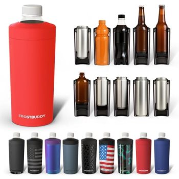 Frost Buddy XL Can Cooler – Fits 12/16/20/24 oz Cans & Bottles (Red)