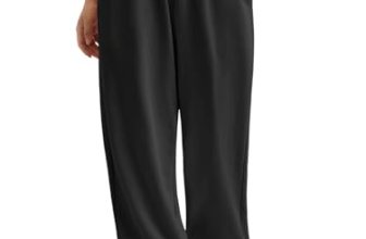 ATHMILE Sweatpants Women Wide Leg Baggy Lounge Sweat Pants A-Black
