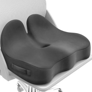 CushZone Ergonomic Seat Cushion, Sciatica Support for Office Chair, Grey