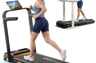 YPOO Walking Pad with Handle Bar 13% Incline 300 LBS,Under Desk Treadmill