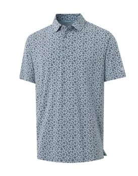 M MAELREG Mens Golf Shirts Short Sleeve Pattern Moisture Wicking Quick Dry Colla