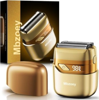 Mbzoey Electric Foil Shavers for Men: IPX7 Waterproof – Light Gold