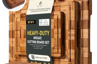 3 Pack Heavy Duty Bamboo Cutting Board Set Non Toxic Wooden Cutting Board for Ki