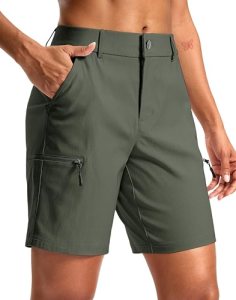 Women’s 7″ Hiking Golf Quick Dry Cargo Shorts with Pockets Sage Green S