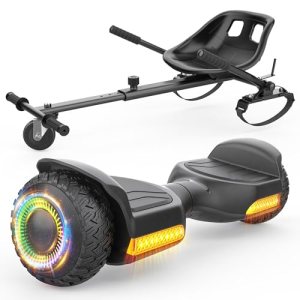 Gyroor G13 Hoverboard with Seat Attachment 6.5″ All-Terrain Go Kart Black