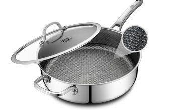 Frying Pans Nonstick with Lid,Hybrid Non Stick 6.5 Quart Saute Braiser pan