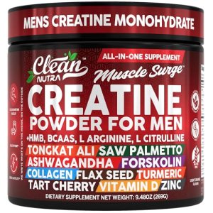 Clean Nutra Creatine Powder for Men + HMB BCAA L Arginine L Citrulline Tongkat A