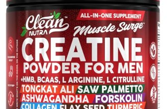 Clean Nutra Creatine Powder for Men + HMB BCAA L Arginine L Citrulline Tongkat A