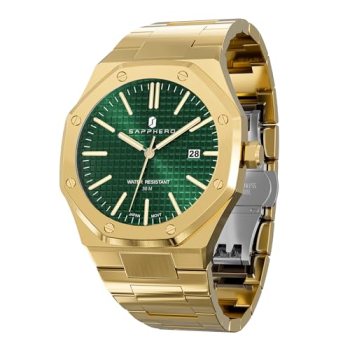 SAPPHERO Watches for Men Waterproof Men’s Watch Stainless Steel Octagonal Date Q