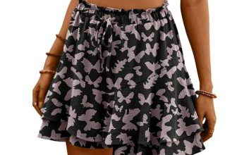 Lepunuo Summer Shorts for Women Flowy Boho Skorts High WAIS Ruffle Skorts