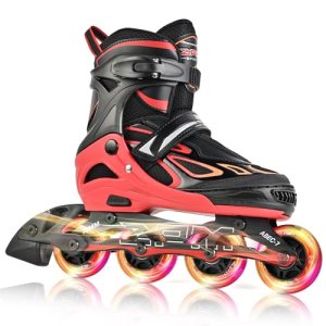 2PM SPORTS Vinal Inline Skates for Girls Boys Kids Ages 5-8 8-12 with Adjustable