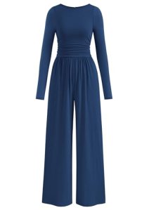 PRETTYGARDEN One Piece Jumpsuits for Women Dressy Casual Long Sleeve Crewneck Wi
