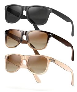 QALLY Sunglasses Womens Polarized Trendy Retro Sun Glasses UV400 Protection