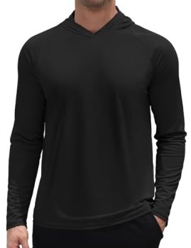 3rd hill Men’s UPF 50+ Sun Hoodie UV Protection Long Sleeve Swimming Rash Guard