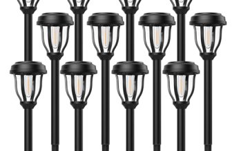 DERAYSION 12 Pack Solar Lights Outdoor, Waterproof LED Solar Pathway Lights