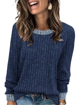 WIHOLL Long Sleeve Shirts for Women Trendy Business Casual Outfits Plus Size Wom