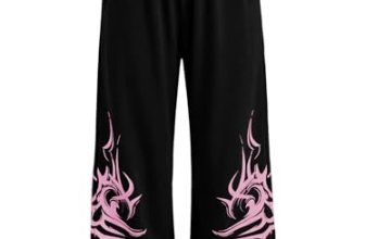 ZAFUL Womens Wide Leg Sweatpants Y2K Gothic Graffiti Sweat Pants