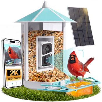 Onlyfly Smart Bird Feeder with 2K AI Camera Solar Powered for Backyard