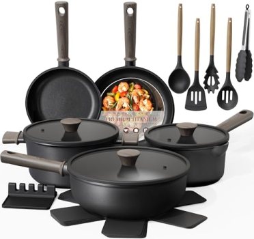 Astercook 19 Pcs Pots and Pans Set Non Stick