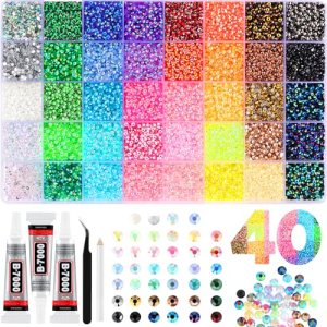 Zefy 50000 Pcs 3mm Resin Jelly Rhinestones for Bedazzling Kit