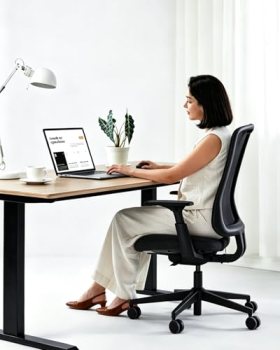 ProtoArc Flexer Ergonomic Office Chair for Women, Black