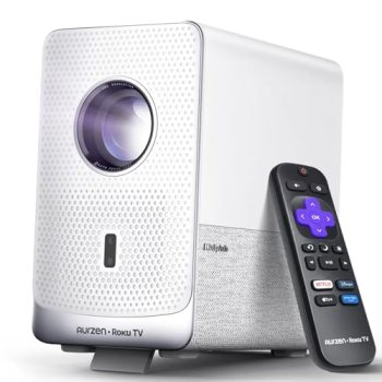 Aurzen Roku TV D1R Cube Smart Outdoor Projector with WiFi and Bluetooth