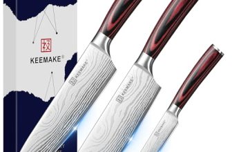 KEEMAKE 3 Pieces Kitchen Knife Set, Professional Ultra Sharp Chef Knife Set