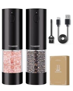 TOMEEM Larger Capacity Rechargeable Electric Salt and Pepper Grinder Set