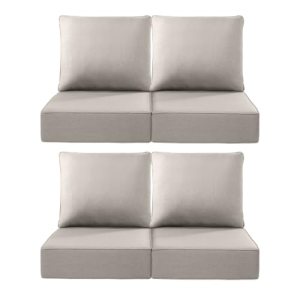 ACTREST Luxury 24x24x6 Inch Outdoor Chair Cushions Set of 4