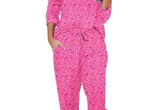 Ekouaer Womens Pajamas Set Long Sleeve Loungewear Soft Joggers with Pockets