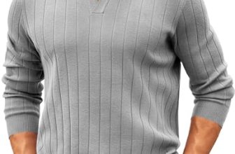 COOFANDY Mens V Neck Sweaters Knitted Pullover Casual Golf Polo Sweaters