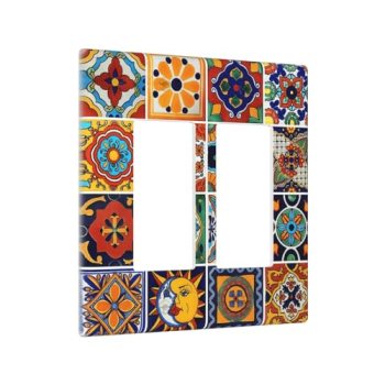Xuejiaku Outlet Covers Mexico Moroccan Colorful Talavera Tile 2 Gang Double Rock