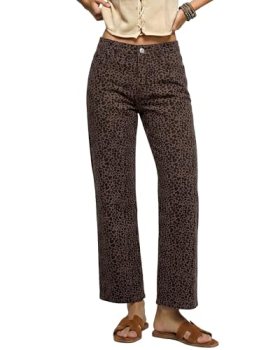 luvamia Wide Leg Jeans Woman Trendy High Waisted Leopard Cheetah Animal Print Pa