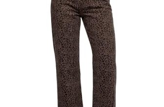 luvamia Wide Leg Jeans Woman Trendy High Waisted Leopard Cheetah Animal Print Pa