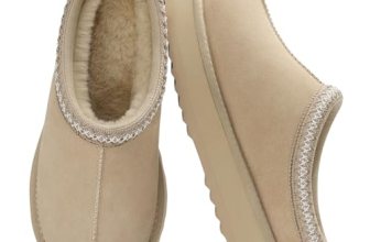 KIDMI Genuine Suede Platform Slippers for Women, Fuzzy Winter Warm Shoes