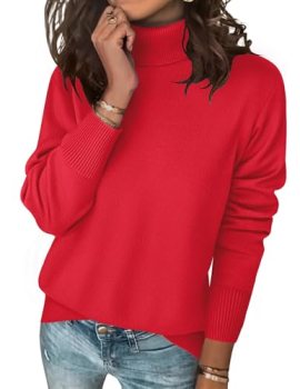 Zeagoo Women’s Turtleneck Sweater Long Sleeve Casual Knit Pullover Top 2026