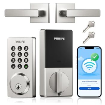Philips WiFi Keypad Door Lock with Handle, App Control Smart Deadbolt Lock