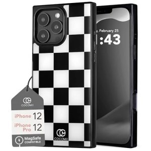 COCOMII Rectangle for iPhone 12/12 Pro Case, Monochrome Checkered