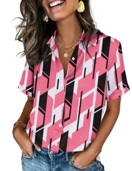 Zeagoo Short Sleeve Shirts for Women Button Down Blouses Collared Tops 2026