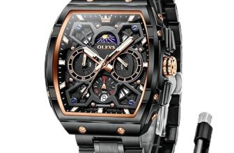 OLEVS Men Watches Black Luxury Men’s Watch Classic Analog Waterproof Stainless S