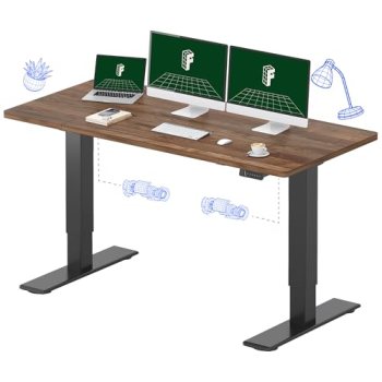 FLEXISPOT 63″x28″ Electric Standing Desk, Black Walnut
