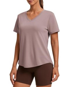 PINSPARK UV Protection Shirts for Women Short Sleeve V Neck UPF 50+ Sun Tops Moi