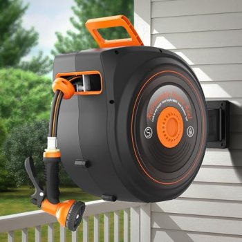 Treillage Tale Retractable Garden Hose Reel 100 FT 1/2 IN for Outside