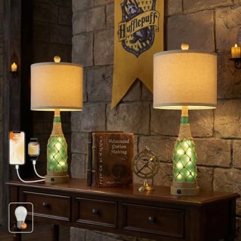 OYEARS 23” Boho Table Lamps with Night Light for Living Room