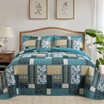 TWINRUN California King Quilt, Cotton California King Quilt Sets